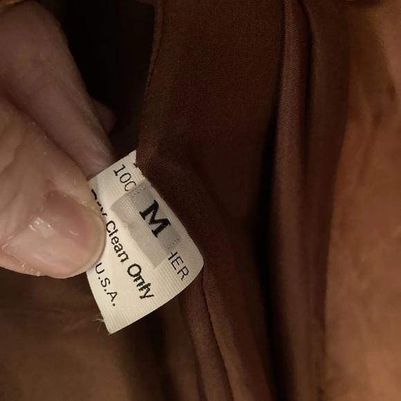 Women’s Sherry Nikka Leisure Couture brown leather trench coat size M - Picture 12 of 13